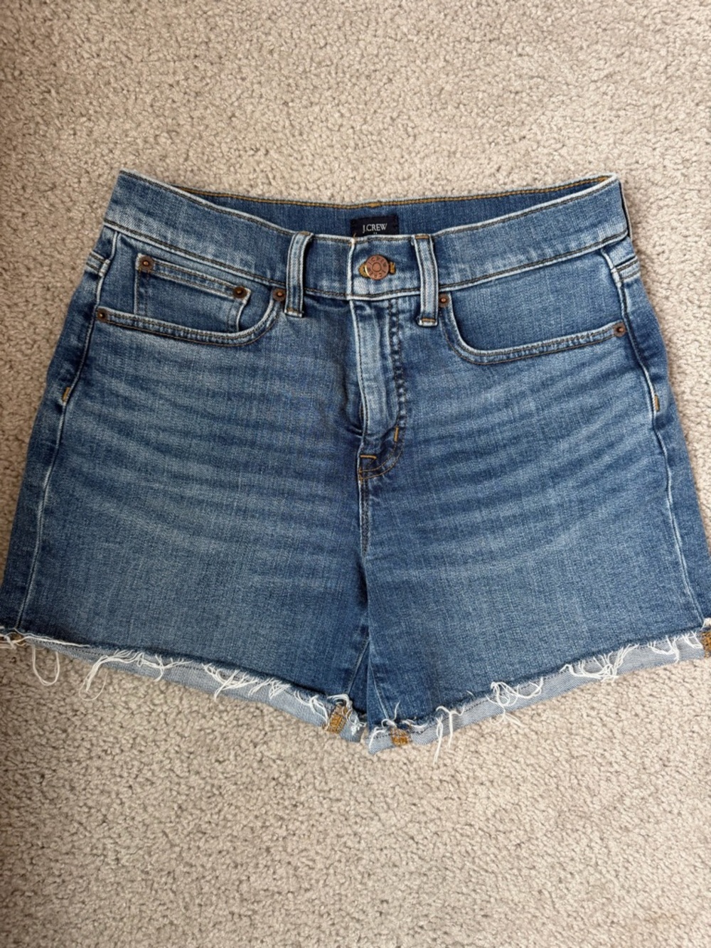 J. Crew Blue Denim Frayed Hem Jean Shorts